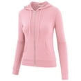 thumbnail image 4 of FashionMille Women Regular Slim Fit Lightweight Zip UP Cotton Blend Hooded Jacket, 4 of 5