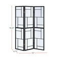 thumbnail image 3 of 3 Panel Folding Floor Screen, Black and White, 3 of 5