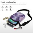 thumbnail image 7 of HELLHERO Purple Marble Pattern Lightweight Cross Body Purse for Adults Outdoor Holiday Travel Shoulder Purse Polyester 4.33x1.97x7.09, 7 of 7