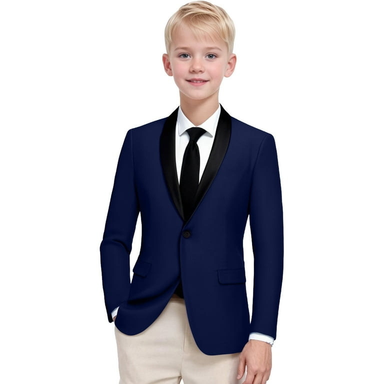 Hjtefg Kids Formal Jacket Boys Girls Long Sleeve Lapel Coat