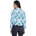 thumbnail image 4 of Moomaya Printed Tops For Womens Balloon Sleeve Collared Button Down Casual Shirt, 4 of 7