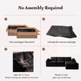 thumbnail image 6 of 108" Modern Cloud Couch, Plush L Shaped Sectional Couch with Ottoman, Comfy Boneless Couch Modular Sofa, High-Density Memory Foam Deep Seat, No Assembly Required, Pet-Friendly, Black, 6 of 12