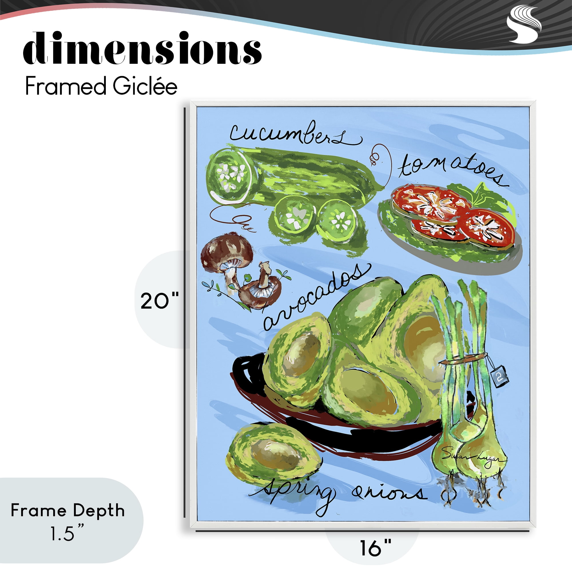 Stupell Industries Fresh Produce Collection White Framed Giclee Art, design by Susan Lugar
