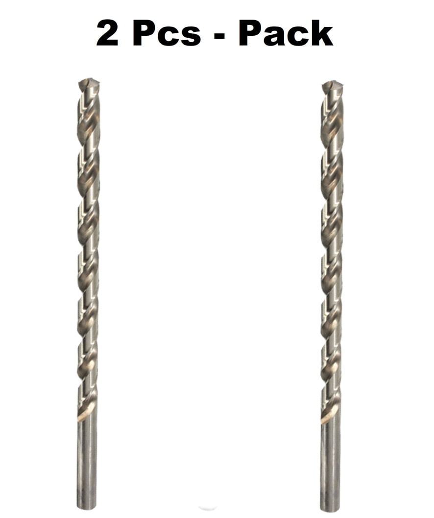 HSS Aircraft Extension Drill Bit Extra Long Bright 2Pcs 5/8 In. x 12 In.
