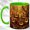 Green, variant on Woodland Jack O Lantern Coffee Mug, Fall Forest Mug, Ceramic 11 oz