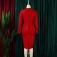 thumbnail image 5 of AURA Plus Size Pencil Dress Square Neck Ruffle Detail Long Sleeve High Waist Midi S-XXXL, 5 of 8