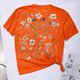 thumbnail image 4 of Tops de Manga Corta de las Mujeres, Cuello Redondo Impreso, Camiseta de Manga Corta para las Mujeres, 4 of 6
