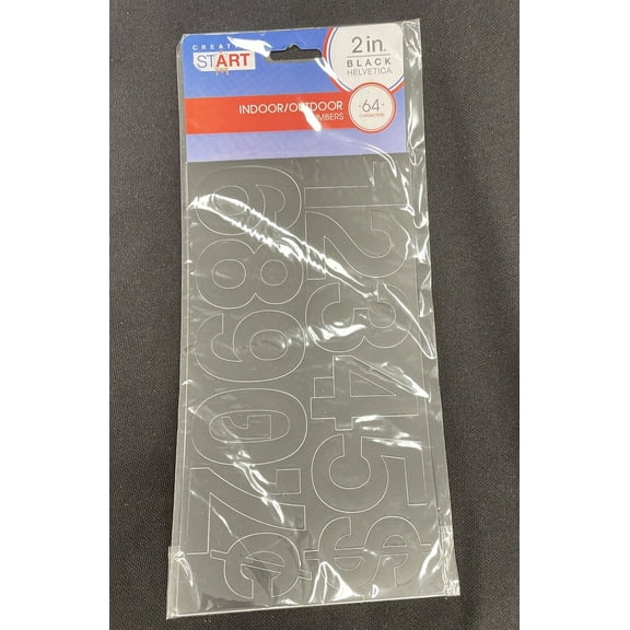 Creative Start Self-Adhesive Numbers & Symbols 2" Helvetica Black Indoor Outdoor