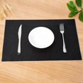 thumbnail image 1 of Black Dining Table Mats Placemats PVC Set of 4 - Heat-Resistant, Washable, 1 of 4