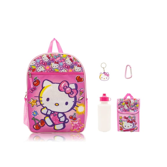 Sanrio Hello Kitty 5PC Backpack Set With Snack Tote -Pink