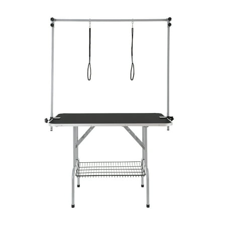 KFFKFF Q235A Pet Grooming Table with Dual Arms and Clamp for Dogs, Adjustable, Sturdy and Reliable, 12