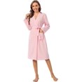 thumbnail image 1 of LAICAIW Waffle Knit Robes for Women Soft Unisex Lightweight Spa Bathrobe Absorbent Quick Dry Shower Robe for Men, 1 of 6