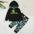 thumbnail image 6 of Esaierrr Newborn Baby Boys Hoodie Sweatshirt Outfits 2PCS Alphabet Print Color Blocking Sweatsuit Set Spring Autumn for 0-18M, 6 of 6
