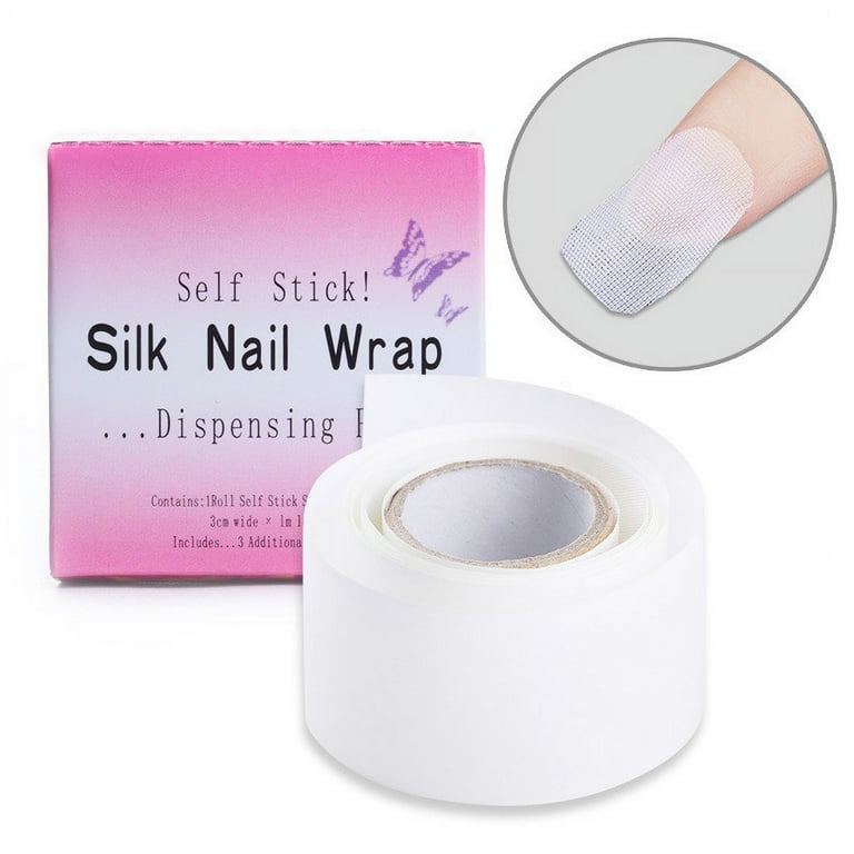 Silk Nail Wrap Nail Splits Breaks Instant Reinforce Repair Bandage Tape Protector Self Adhesive Easy Trimerable for UV Gel Acrylic Nail Art Extension Fiberglass Professional Manicures Tool 31.5 in