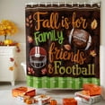 thumbnail image 3 of Football Sport Shower Curtains for Bathroom, Thanksgiving Vintage Fall Maple Leaf Rugby Brown Green Waterproof Fabric Shower Curtain for Bathroom Bathtub Decoration, Machine Washable, 54x"78", 3 of 9