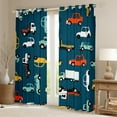 thumbnail image 2 of Castle Fairy Colorful Truck Boy Curtains Pack of 2 (42x84 Each),Cartoon Car Curtains Blackout,Construction Vehicles Bedroom Curtains,Lightweight Room Decor, 2 of 6