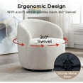 thumbnail image 3 of LuxyHoom Swivel Barrel Chair with Teddy Fabric, Swivel Accent Chair, Comfy Sherpa Round Accent Chair, Swivel Club Armchair for Nursery Living Room Bedroom (Ivory), 3 of 6