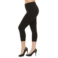 thumbnail image 3 of COUVER Women Seamless Stretch Capri Leggings, Black, Plus Size, 3 of 8