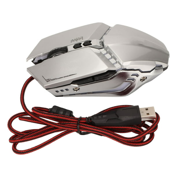 Ratón para Juegos RGB, Ratón para Juegos Con Cable, Ratón ácctico USB para Computerador, Hasta 3200 Cuatro DPI Ajustables, Ratón Silencioso Ergonómico para Computador en Casa,