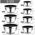 thumbnail image 6 of Vesteel 7 PCS Stainless Steel Mixing Bowls, Metal Nesting Salad Bowls with Lids, 4.5/3.5/3/2.5/1.5/1.2/0.7 QT - Black, 6 of 7