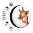 thumbnail image 4 of Salouo Funny Giraffe Blowing Bubble Print Spare Tire Cover 14-17 inch Spare Tire Protector Universal Tough Tire Wheel Cover for Trailer SUV and Truck-16 inch, 4 of 6
