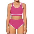 thumbnail image 3 of Mercatoo Bikini Swimsuit for Girls Tween Bathing Suits Summer 2 Piece Athletic Trendy Beach Swimsuits Solid Workout Sporty Swimwear, 3 of 4