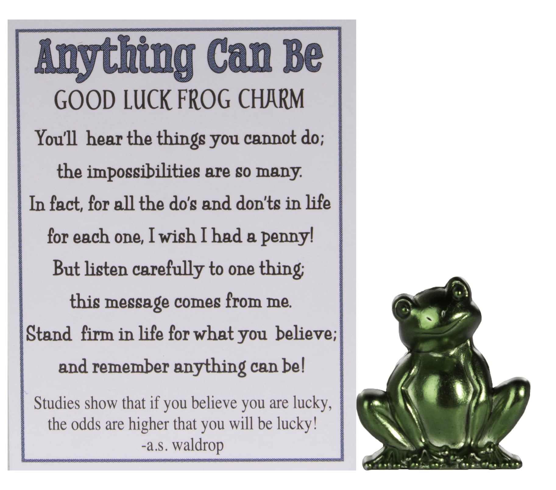 Ganz Anything Can Be Inspirational Zinc Good Luck Frog Charm With