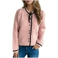 thumbnail image 2 of RKSTN Chandails pour Femmes Mode Automne Hiver Tricoté Ample Manches Longues Blouse Col Rond Chandail Chandail Début Mode Automne, 2 of 7