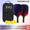 thumbnail image 3 of EYCI  Graphite Carbonfiber Pickleball Paddle Set - 2 Fiberglass Surface Rackets, 4 Pickleballs for Indoor and Outdoor, 3 of 8