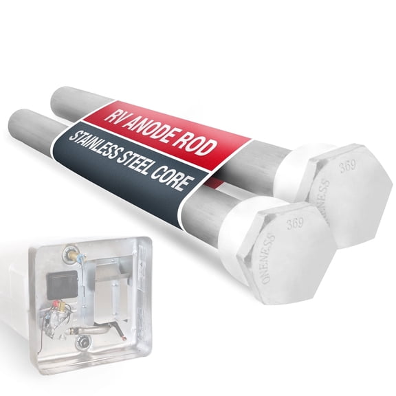 ONENESS 369 RV Water Heater Anode Rod, 2 pack, Magnesium, 9.25" x 0.75", with Teflon Pre-Applied