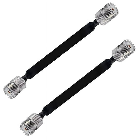 2 Pack 40cm Coaxial Cable Window/Door Pass Through Flat Cable, SO239 UHF Female to UHF Female,50 Ohm
