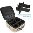 thumbnail image 4 of FORMRS Travel Makeup Bag Large Capacity Train Case Cosmetic Organizer with Adjustable Dividers, Pastel Beige Geometric, 4 of 8