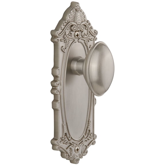 Grandeur Gvcedn_Dd_Na Grande Victorian Solid Brass Rose Dummy Knob Set - Nickel