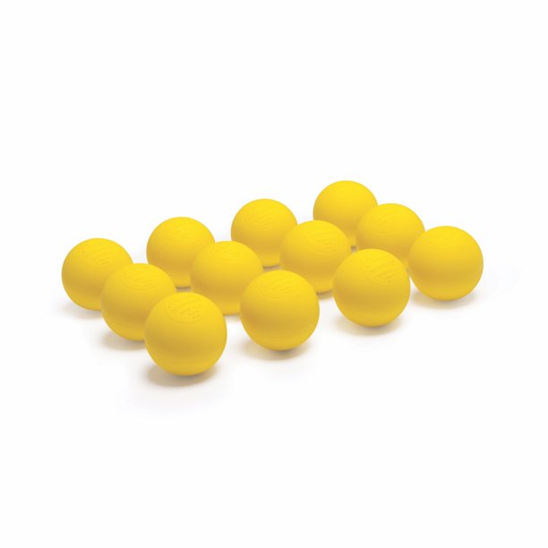 Champion Sports Lacrosse Balls - Equipo de tamaño oficial para juegos profesionales, universitarios y escolares, prácticas y recreación, certificado NCAA, NFHS y SEI, paquete de 12, amarillo