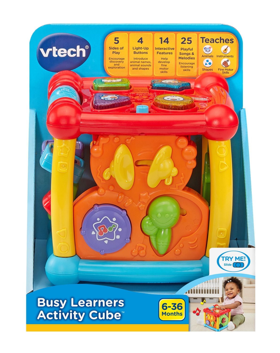 VTech Busy Learners Activity Cube - Educational Toy for Babies & Toddlers - English Version, 6 to 36 months