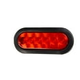 thumbnail image 4 of 2Pcs 6 LED Trailer Truck Stop/Turn/Tail Brake Lights 6" Oval Sealed Mount Red, 4 of 7