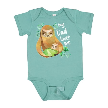 

Inktastic My Dad Loves Me Cute Sloth and Baby Gift Baby Boy or Baby Girl Bodysuit