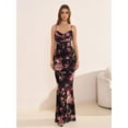 thumbnail image 3 of Vestido largo URYIAO para verano, con estampado floral, ajustado a la boda, para invitados a la boda, negro, 3 of 6