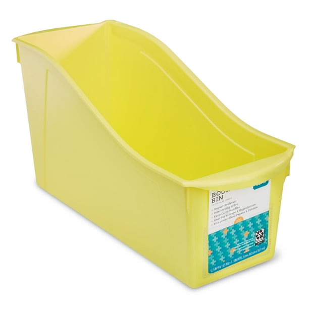 Pen+Gear Plastic Desktop Book Organzer Bin with Label Pocket, Soft