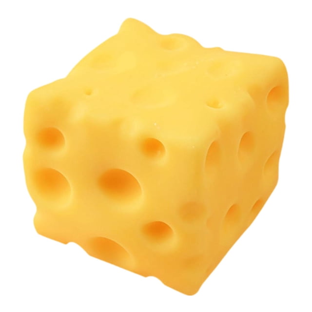 Cheese Squish Juguete de Relajación Sensorial Fidget Bloque de Queso Divertido Portátil en Goma Suave Creativo Resistente Adecuado para Niños y Niñas