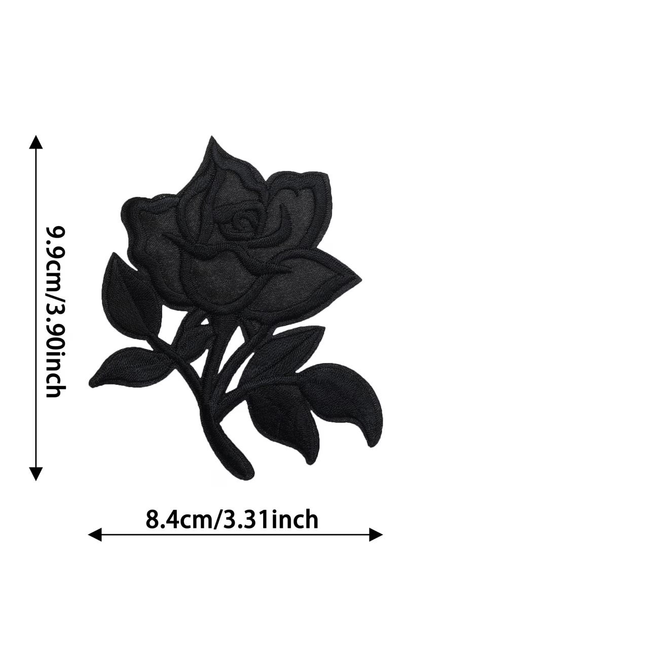 6pcs Black Rose Thorn Embroidery Hot Melt Adhesive Patch Stickers for Bags, Clothes, Hats, and Shoes - Decorative Iron-On Patches