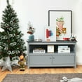 thumbnail image 4 of Costway Free Standing TV Cabinet Wooden Console TV Media Entertainment Gray, 4 of 10