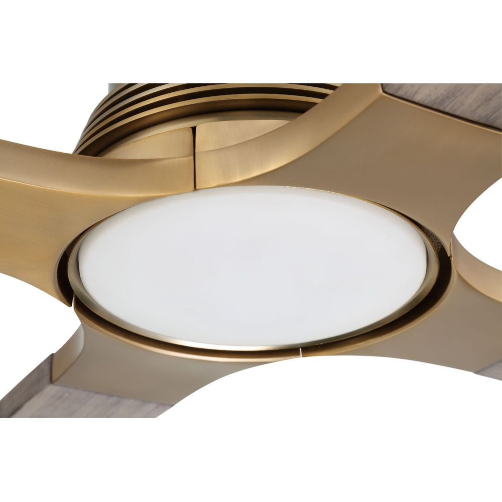 RIC60SB4 Craftmade Lighting Ricasso - 4 Blade Ceiling Fan with Light Kit In Contemporary Style-60 Inche Wide-Satin Brass Finish