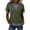 Army Green, variant on Denim Tops for Women Lapel Button Solid Color Casual Short Sleeved Denim Patchwork Pullover Sweatshirt Jean Top
