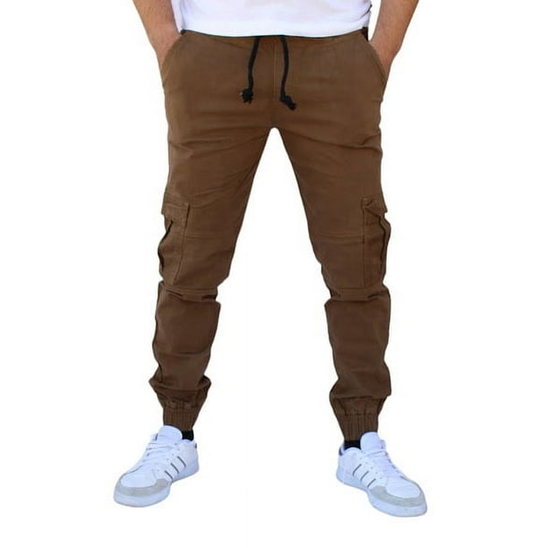 Jogger cargo de gabardina stretch John Silver Corte skinny color caqui oscuro