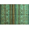 thumbnail image 1 of Ahgly Company Machine Washable Indoor Rectangle Oriental Turquoise Blue Traditional Area Rugs, 5' x 8', 1 of 4