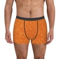 thumbnail image 1 of Balery Orange Glitter Calzoncillos bóxer para hombre, ropa interior de algodón suave y transpirable con cinturilla de nailon-Large, 1 of 5