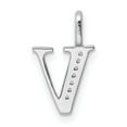thumbnail image 6 of Auriga 14k White Gold Diamond Letter V Initial Pendant for Women(L- 15.69 mm, W- 10.43 mm), 6 of 6