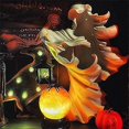 thumbnail image 3 of Ghost Halloween Witch Ornament with Lantern Energy Saving Resin Statue for Garden Courtyard Decor, 3 of 5