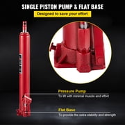 KFFKFF Hydraulic Long Ram Jack, 4 Tons Capacity, Single Piston, Flat Base, Manual Operation, Suitable for Garage Cranes, Engine Hoists, Red
